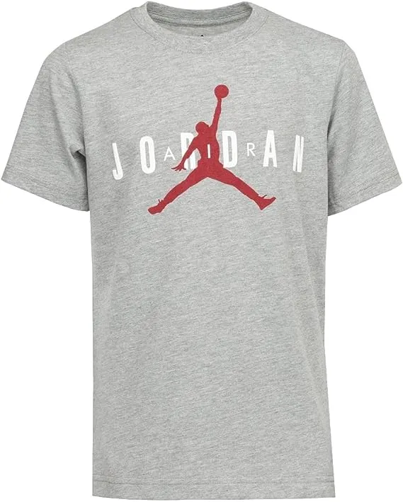 Nike Air Jordan Big Boys (8-20) Short-Sleeve Jumpman T-Shirt Jordan (Grey/White/Red Jumpman, Medium)