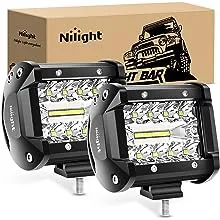 2PC 4Inch Triple Row Led Light Pods 60W Flood Spot Combo 6000LM 2Pcs 6.5 Inch 1