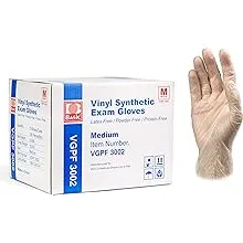 Basic Medical Clear Vinyl Exam Gloves - Latex-Free & Powder-Free, Medium, VGPF3002 (Case of 1,000)