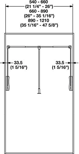 Pull Down Closet Rod, 26 lbs load capacity (Chrome-plated, 26" - 35 1/16")