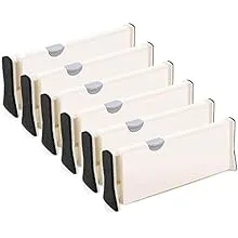 Assacalynn 6-Pack Adjustable Drawer Dividers Organizer Separators - Good Grips