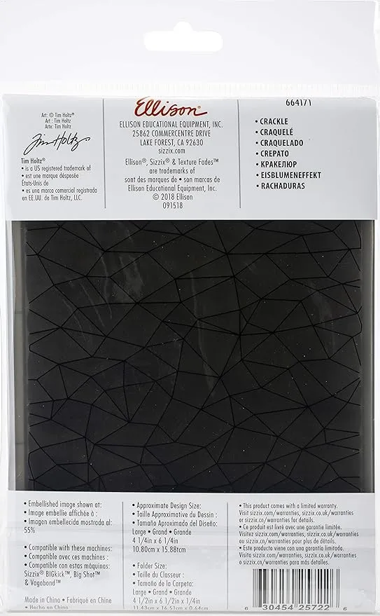 Sizzix Tim Holtz Dies, us:one size, Crackle Folder