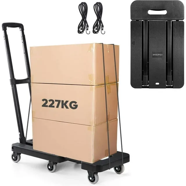 Hand Truck Dolly-Foldable Luggage Cart, Collapsible Moving Cart for Heavy Duty ...