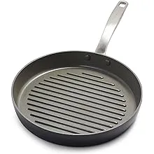 GreenPan Chatham Healthy Ceramic Nonstick 11" Round Grillpan, Gray