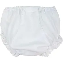 I.C. Collections Baby Girls White Double Seat Diaper Cover Bloomers