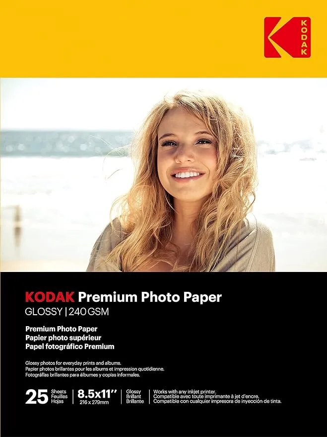 Kodak instant dry 50 sheet Gloss 8.5&#034; x 11&#034; Photo Paper New Factory Sealed