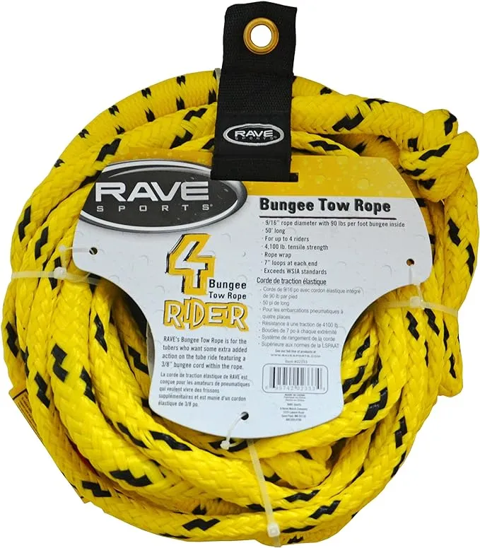 RAVE Sports 50' Bungee 1-4 Rider Tow Rope