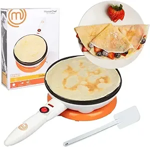 MasterChef Cordless Crepe Maker with Non-stick Dipping Plate plus Electric Base and Spatula, Recipe Guide Included, Fun Baking GiftMasterChef Cordless Crepe Maker with Non-stick Dipping Plate plus Electric Base and Spatula, Recipe Guide Included, Fun Bak