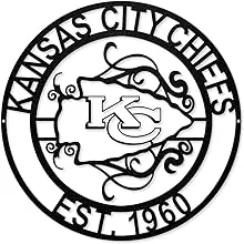 Party Animal NFL Kansas City Chiefs Laser Cut Metal Sign,Black