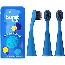 BURSTkids Toothbrush Heads 3-Pack - Genuine BURST Kids Electric Toothbrush Replacement Heads for a Perfect Fit - Ultra Soft Bristles for Deep Clean – 9 Month Supply of Brush Heads, Blue