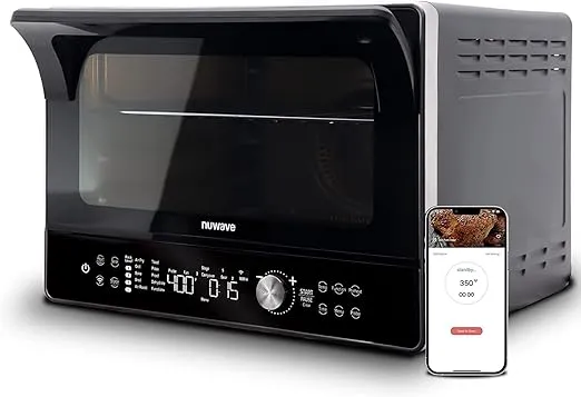 Nuwave TODD ENGLISH iQ360 Digital Smart Oven, 20-in-1 Convection Infrared Grill Griddle Combo, 34-Qt Mega Capacity, 1800 Watts, Adjustable Triple Surround Heat Zones, Smart Thermometer, WIFI Enabled