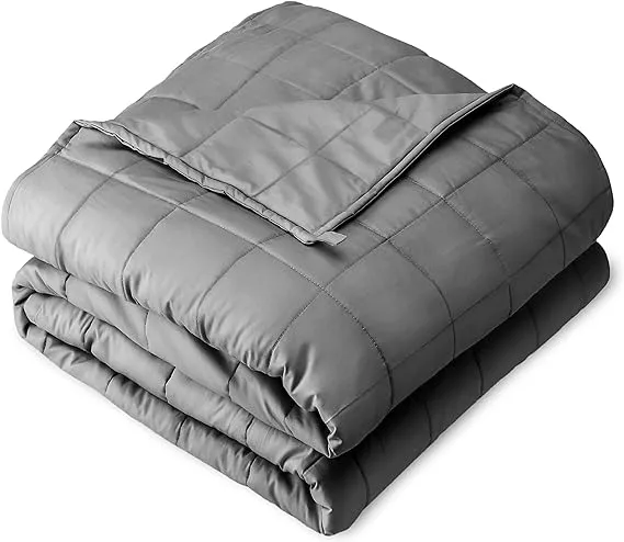 Bare Home Weighted Blanket Queen Size 22lb (60" x 80") for Adults - All-Natural 100% Cotton - Premium Heavy Blanket Nontoxic Glass Beads (Grey, 60"x80")Bare Home Weighted Blanket Queen Size 22lb (60" x 80") f…