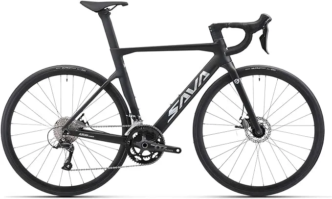 SAVADECK Carbon Disc Road Bike, Integrated Design Racing Bicycle Carbon Frame Carbon Fork with Shimano SORA R3000 Derailleur System 18 Speed Disc Brake Road Bike for Men or Women.