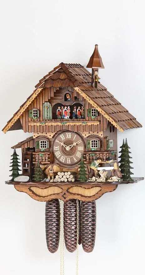 Cuckoo Clock 8-day-movement Chalet-Style 46cm by Hekas