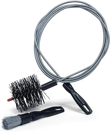 FryOilSaver Co | B67C | Pellet Stove Vent Cleaning Kit | 3" by 3.5" Bristle Head | Extra Length 10 Feet Long | Chimney Sweep Kit for Wood Pellet Stove Pipes | Extra Flexible Cleaning Brush