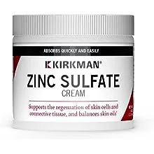 Kirkman - Zinc Sulfate Topical Cream - 4 fl oz - Fast Absorption - 10% Zinc Sulfate - Hypoallergenic