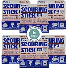 U.S. Pumice 1001 Pumie Scouring Stick, Heavy Duty, HDW, Remove Stains, Hard Water Rings, Rust and Paint, Carbon Buildups, (6 Pack)