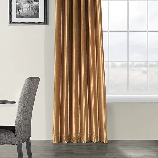 HPD Half Price Drapes Faux Dupioni Silk Curtain Vintage Textured for Room Decor 50 X 96 (1 Panel), PDCH-KBS2-96, Off White