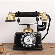 Large Creative Rotary Telephone Decor Statue Artist Figurine (Antique 7.3 Inch)