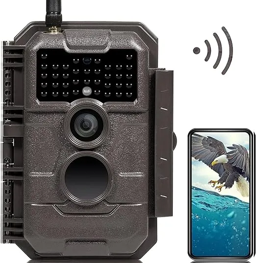 GardePro E6 Trail Camera WiFi Bluetooth 24MP 1296P Game Camera with No Glow Night Vision Motion Activated Waterproof for Wildlife Deer Scouting Hunting or Property Security, Brown