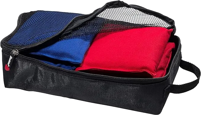 Franklin Sports Official Size Cornhole Bags - (8) Premium 6" Heavy Duty Double Stitched Canvas Bags - Includes Carry Case