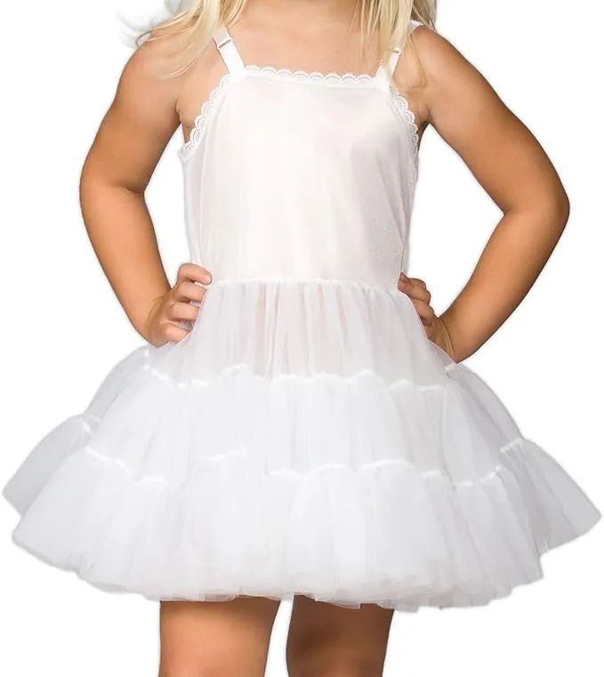 I.C. Collections Little Girls White Bouffant Slip Petticoat Extra Full, 2T - 6X