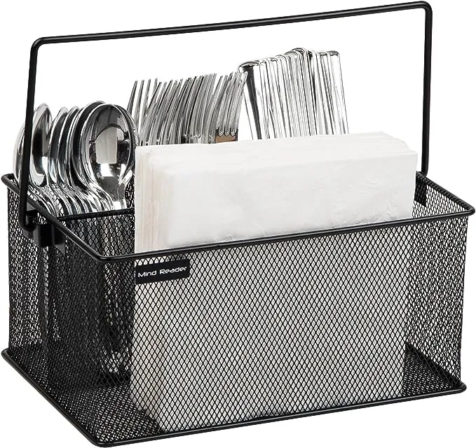 Mind Reader Mesh Storage Basket & Organizer - Black