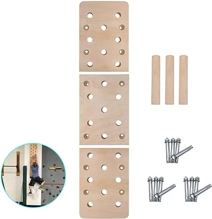 TRENDBOX Climbing Holds, 12&#034;x48&#034; 23 Holes Climbing Pegboard, Rock Climbing Ho...