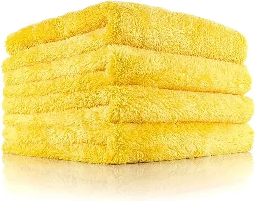 The Rag Company - Eagle Edgeless 500 - Professional Korean 70/30 Blend, Super Plush Microfiber Detailing Towels, Circular Knit Weave, 500gsm, 16in x 16in, Gold (4-Pack)