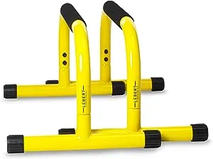 Lebert Fitness Parallette Push Up Bars Dip Station Stand - Perfect for Home and Garage Gym Exercise Equipment - Gymnastics, Calisthenics, Strength Training Parallel Bars for Men and Women