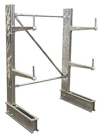 Vestil SU-C-6-24-G-SET Galvanized Steel Standard Duty Cantilever Single Sided Upright 6 Ft x 24 In. Arm Gray Set