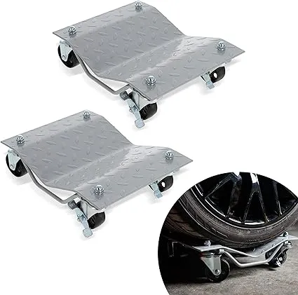 ABN Car Tire Dolly 2-Pack, 2 Wheel Dolly Set – 3,000 lbs pound Total Capacity Stake Dollies for Tow or Vehicle Storage