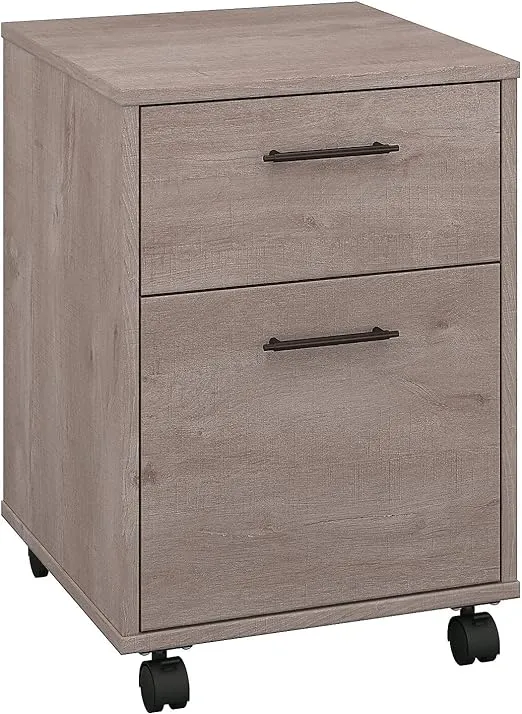 Bush Furniture Key West 2 Drawer Mobile Pedestal, Washed Gray