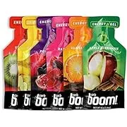 Boom Nutrition - Carb Boom Energy Gel - Fruit-Flavored Energy Gels - Workout Gel - Energy Gel for Cycling - Running Gel - Natural Energy Gel - Variety 6 Flavors (4 Each) - 24 Pack