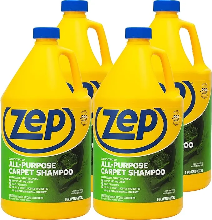 Zep All-Purpose Carpet Shampoo - Concentrate - 128 fl oz (4 quart) - 4