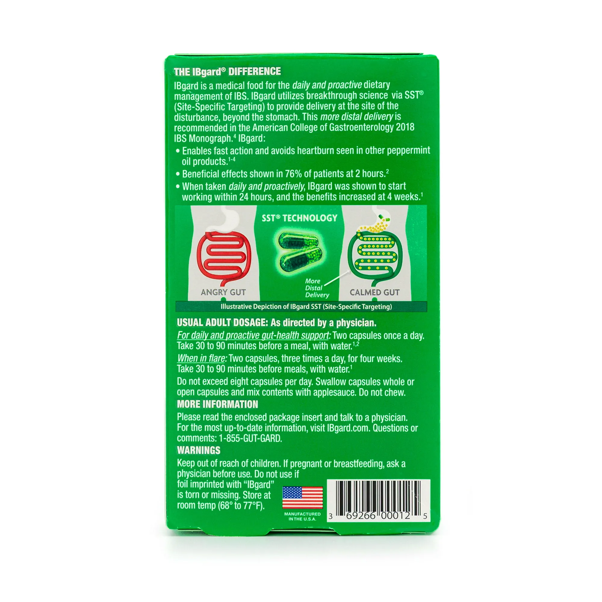 IBgard Daily Gut Health Support Dietary Supplement, 12 Capsules