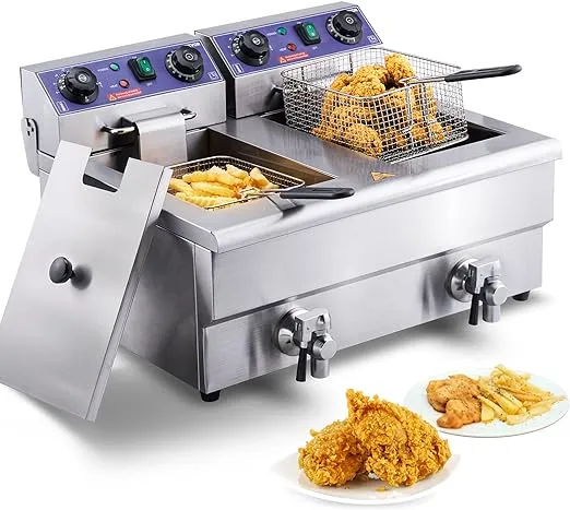 VEVOR 3000W Countertop Commercial Electric Deep Fryer with Dual Tanks