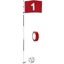 KINGTOP Golf Flagsticks Pro, Putting Green Flags Hole Cup Premium- Red- 1 Set 