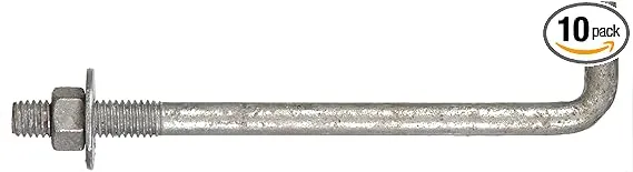 Reaowazo 260293 5/8 x 12-Inch Anchor Bolt