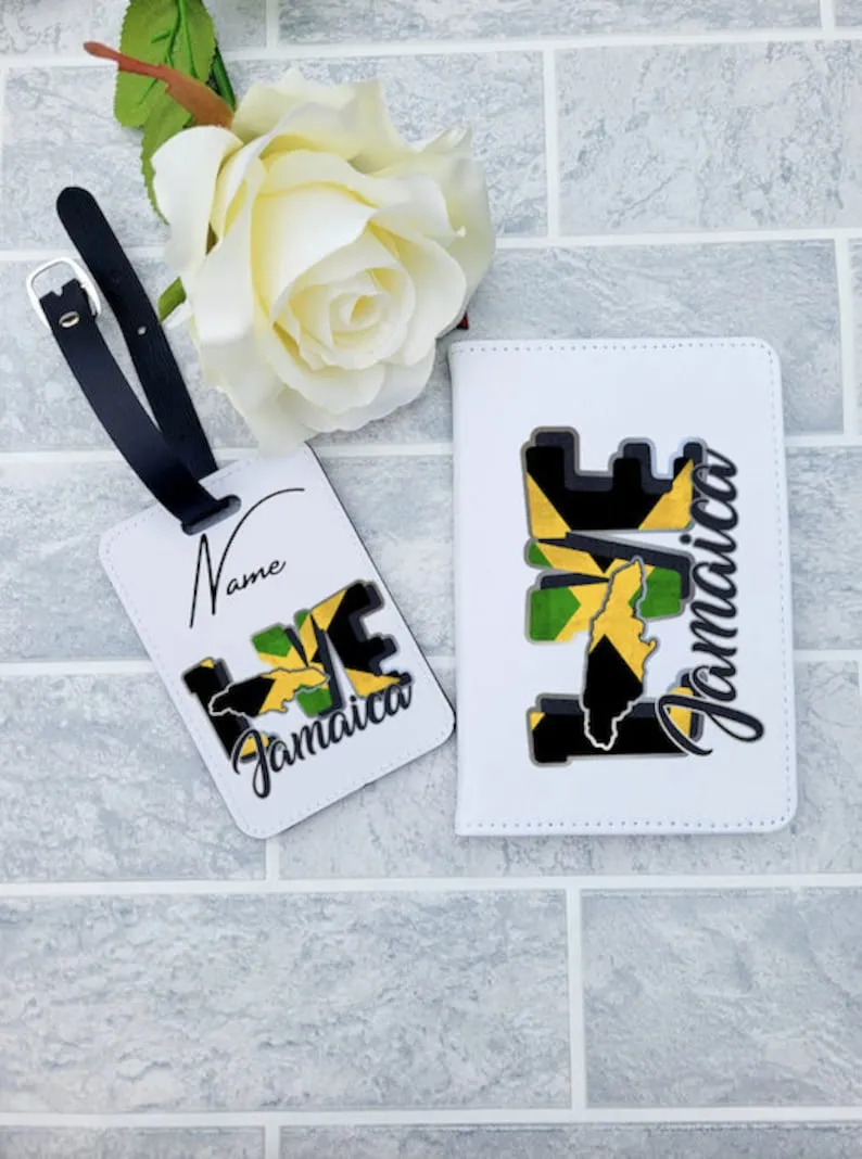 Love Jamaica  | Travel Gift |Luggage Tag | Passport Cover | Personalized Gift | Tu