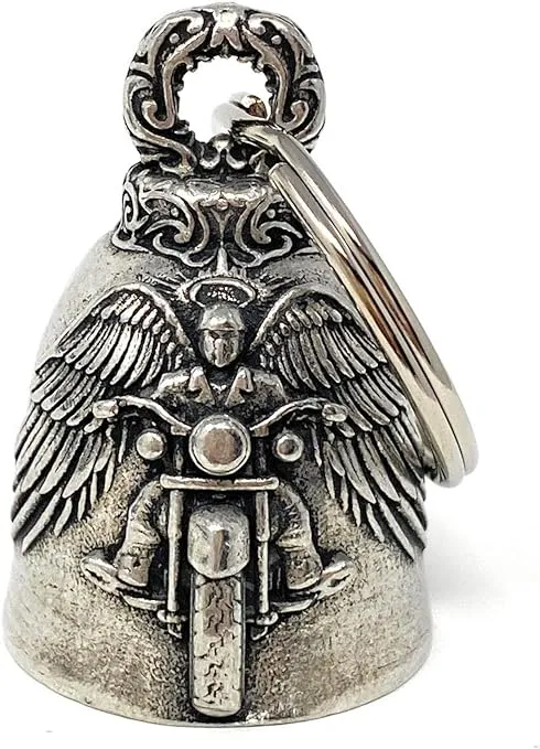 Bravo Bells - Motorcycle Angel Biker Bell Accessory or Key Chain for Luck On The Road - Made in The USA