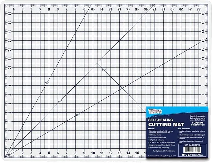 U.S. Art Supply 18" x 24" Pink/Blue Professional Self Healing 5-Ply Double Sided Durable Non-Slip Cutting Mat Great for Scrapbooking, Quilting, Sewing and all Arts & Crafts Projects