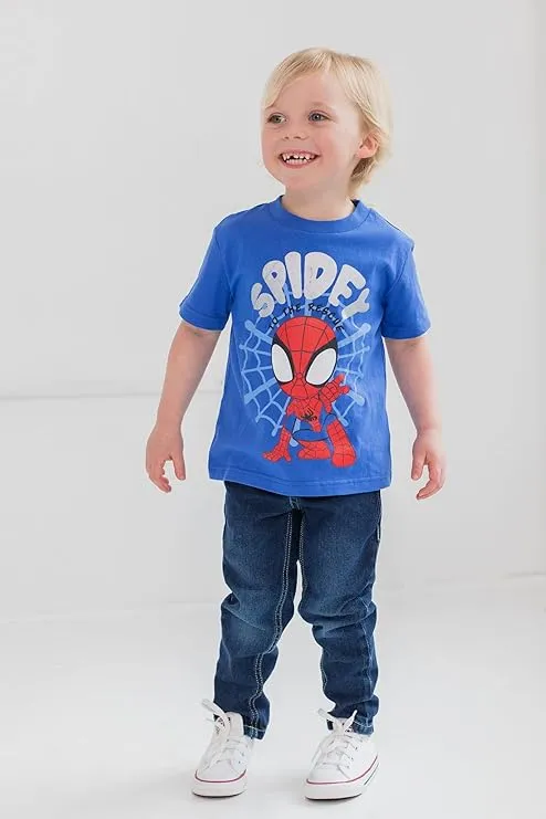 Marvel Spidey and His Amazing Friends Toddler Boys 4 Pack Pullover T-shirts Red ...