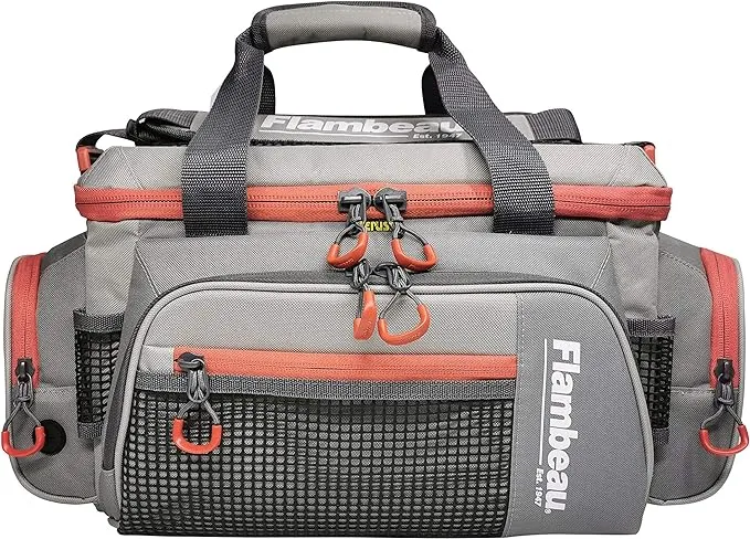 Evolution Outdoors FL30006: 5007 Pro-Angler Zerust Tackle Bag (Grey/Red) - Includes 3 Trays