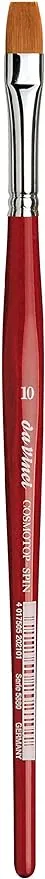 da Vinci Watercolor Series 5880 CosmoTop Spin Paint Brush, Flat Synthetic with Red Handle, Size 10 (5880-10)