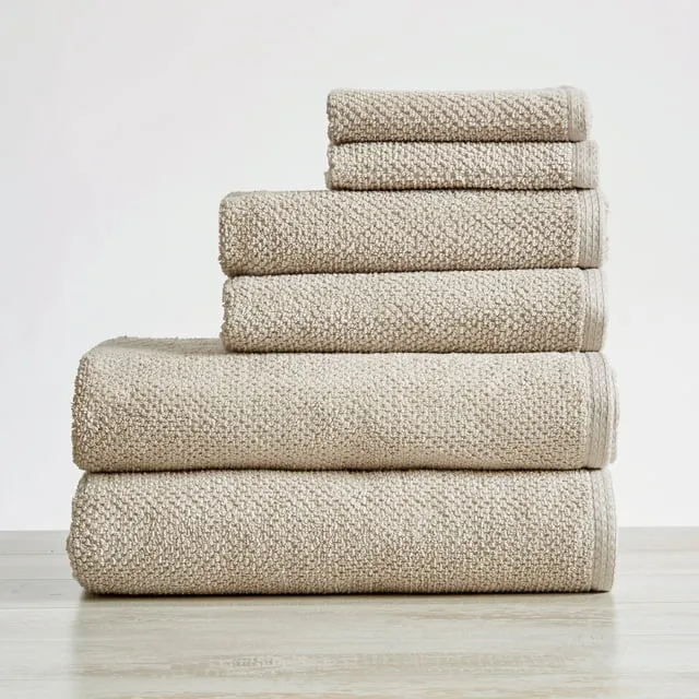 Great Bay Home 100% Cotton Quick-Dry Bath Towel Set (30 x 52 inches) Highly Absorbent, Textured Popcorn Weave Bath Towels. Acacia Collection (Set of 4, Clay)