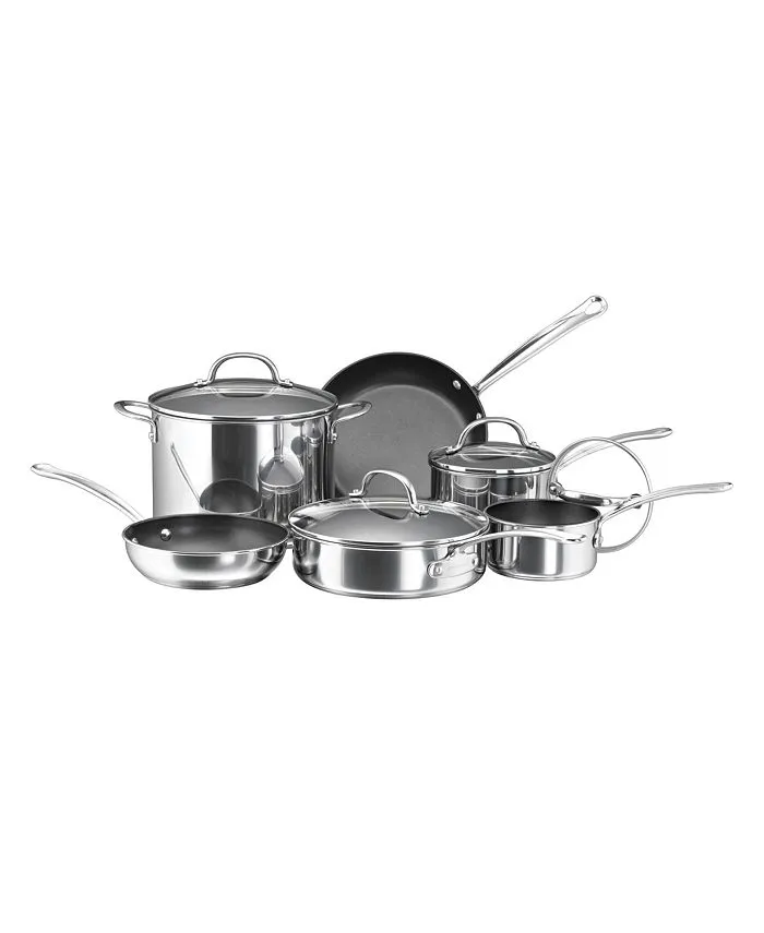 Farberware Millennium Stainless Steel Cookware Pots and Pans Set, 10 Piece