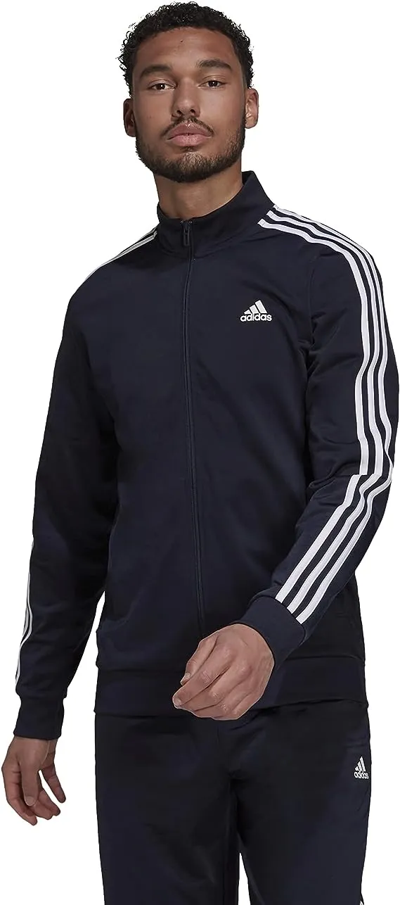 Adidas Men's Warm-Up Tricot Regular 3-Stripes Track Jacket, Scarlet/Black / S