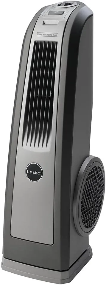 Lasko High Velocity Floor Fan With Handle - 3 Speed - Oscillating - 31.5" Height x 13.3" Width x 10.3" Depth - Gray, Black