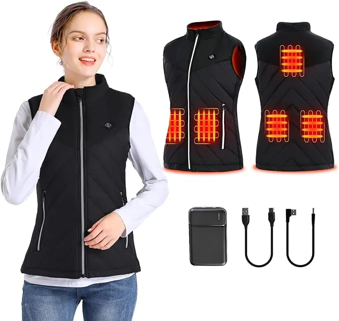 Women&#039;s Heated Vest with Battery Electric Heating Vest Warm Lightweight Clothing